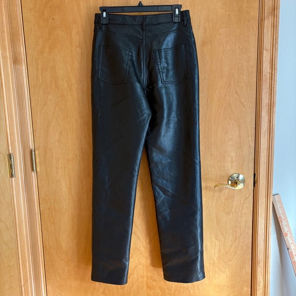 Wilfred‎ Faux Leather Pants Black High Waist Straight Leg Size 6 - Picture 2 of 8